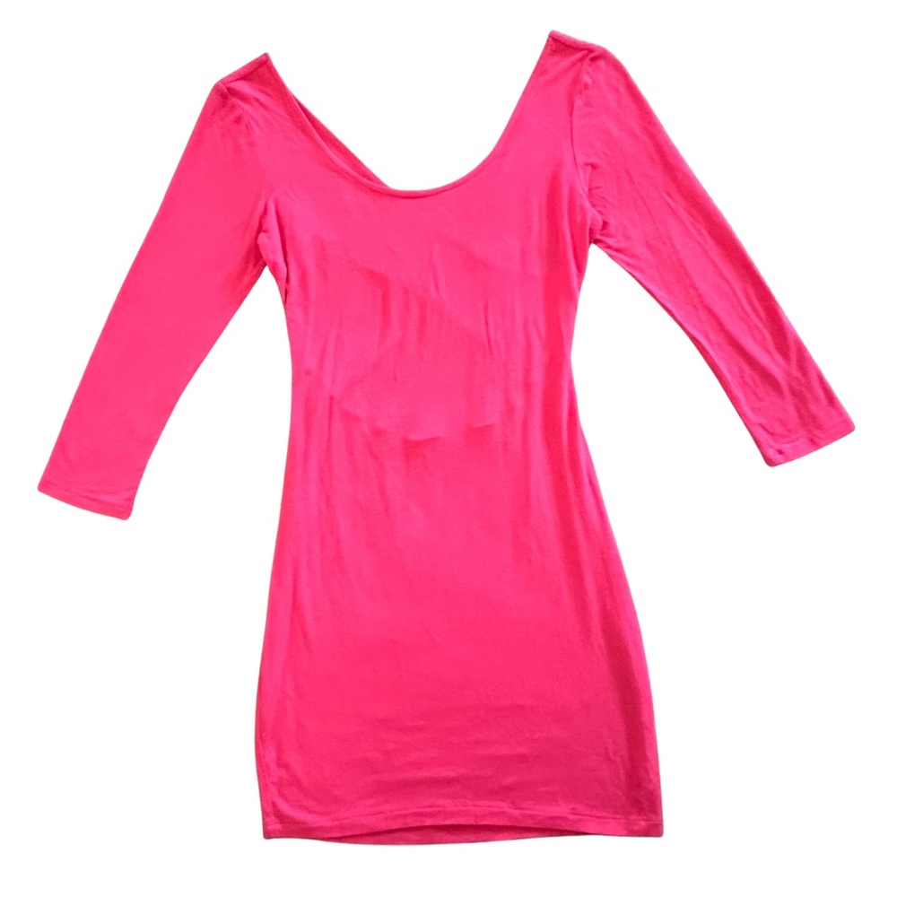 Coral Crisscross-Back Bodycon Dress – Size M